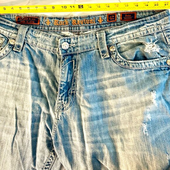 Rock Revival Jeans Size 42 Inseam 31 inches John Straight - Picture 4 of 11